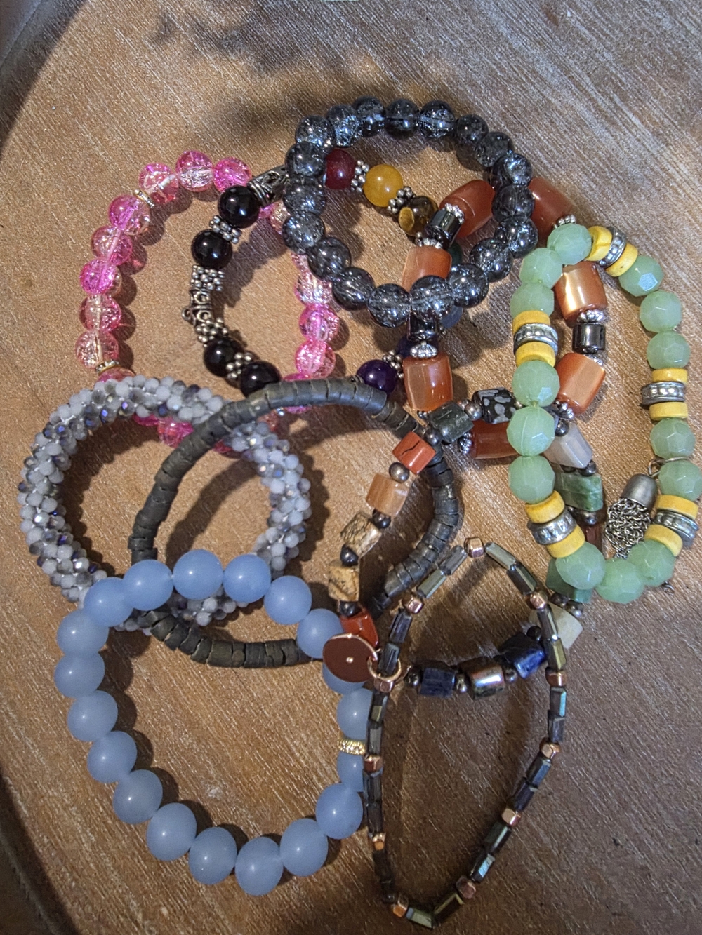 Multicolor Beaded Stretch Bracelet Stack – Assorted Colors - Picture 2 of 2